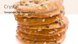  Presentation with salty - Beautiful PPT theme featuring round salty pretzels isolated on white background backdrop and a lemonade colored foreground