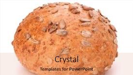  Presentation with sunflower - Presentation consisting of round sandwich bun with sunflower background and a coral colored foreground