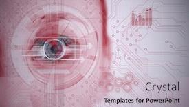  Presentation with microprocessor - PPT theme having round-scanner-and-microprocessor-connections background and a soft green colored foreground