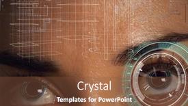  Presentation with microprocessor - Presentation design consisting of round-scanner-and-microprocessor-connections background and a tawny brown colored foreground