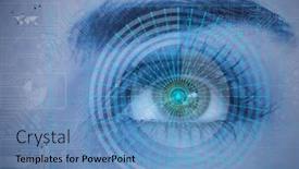  Presentation with microprocessor - PPT theme having round-scanner-and-microprocessor-connections background and a teal colored foreground