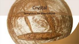  Presentation with bakery - Slides having round shape - single bakery bread over white background and a coral colored foreground