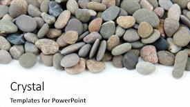  Presentation with stones - PPT theme enhanced with round shape - small sea stones isolated background and a white colored foreground