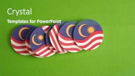  Presentation with malaysia flag - Slides having round-shape-of-malaysia-flag background and a tawny brown colored foreground