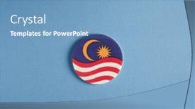  Presentation with malaysia flag - Presentation theme having round-shape-of-malaysia-flag background and a teal colored foreground