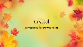  Presentation with maple leaves - Colorful PPT theme enhanced with round shape with free backdrop and a yellow colored foreground