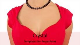  Presentation with female - PPT layouts consisting of round shoulder - female bust close-up isolated background and a  colored foreground