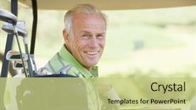  Presentation with male infertility - Cool new presentation design with round shoulder - portrait of a male golfer backdrop and a mint green colored foreground