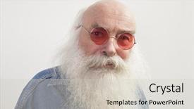  Presentation with red - Presentation theme having round shoulder - portrait of senior man wearing background and a  colored foreground