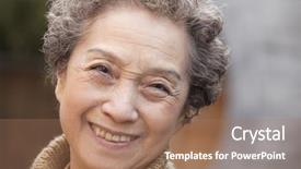  Presentation with portrait happy family smiling - Slide set featuring radiology people and medicine concept  background and a lemonade colored foreground