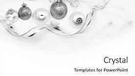  Presentation with snow - PPT theme with round sign new year - christmas balls in snow background and a  colored foreground