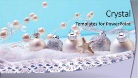  Presentation with snow - PPT theme with round sign new year - christmas balls in snow background and a  colored foreground