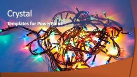  Presentation with christmas lights - Beautiful slide set featuring round sign new year - colorful christmas lights backdrop and a  colored foreground