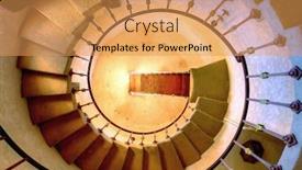  Presentation with architectural - PPT theme enhanced with round staircase architectural detail shot taken from down to up background and a yellow colored foreground