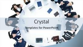  Presentation with conference - Audience pleasing theme consisting of round table - business conference business meeting backdrop and a light blue colored foreground