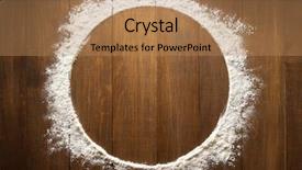  Presentation with powder - Colorful slides enhanced with round table - flour powder on wooden background backdrop and a coral colored foreground