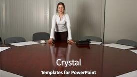  Presentation with meeting - PPT theme enhanced with meeting room preparing a presentation background and a tawny brown colored foreground