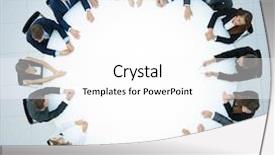  Presentation with round table - Slides with round table discussion at business background and a white colored foreground