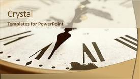  Presentation with vintage clock - PPT theme featuring round vintage wall clock close background and a lemonade colored foreground