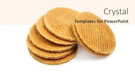  Presentation with wafers - Audience pleasing PPT theme consisting of round wafers on a white background clipping path backdrop and a blonde colored foreground