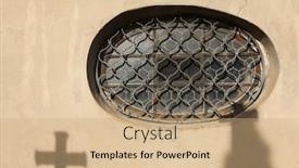  Presentation with kutna hora - PPT theme consisting of round-window-in-the-sedlec background and a coral colored foreground