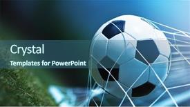  Presentation with goal ball - PPT theme enhanced with round world - soccer ball in goal background and a  colored foreground