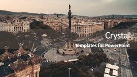  Presentation with christopher columbus - Colorful slide set enhanced with roundabout - monument of christopher columbus aerial backdrop and a gray colored foreground