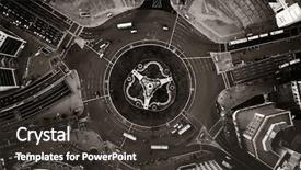  Presentation with roundabout - Beautiful slide deck featuring roundabout - monumental fountain aerial straight down backdrop and a dark gray colored foreground