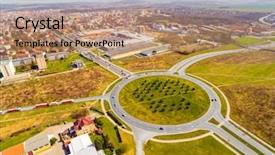  Presentation with roundabout - Presentation theme enhanced with 125 square kilometres its population background and a gold colored foreground