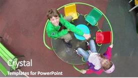  Presentation with roundabout - Presentation design having children are rolling on roundabout background and a violet colored foreground