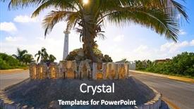  Presentation with roundabout - PPT layouts enhanced with roundabout - mahahual word sign and lighthouse background and a  colored foreground