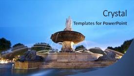  Presentation with roundabout - Amazing slide deck having rotonde fountain - the central roundabout backdrop and a light blue colored foreground