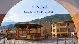  Presentation with roundabout - Amazing presentation theme having potes village roundabout in cantabria backdrop and a sky blue colored foreground