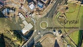  Presentation with roundabout - Colorful PPT layouts enhanced with building site road and roundabout backdrop and a coral colored foreground