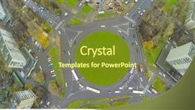  Presentation with roundabout - Audience pleasing PPT theme consisting of road roundabout on square backdrop and a tawny brown colored foreground