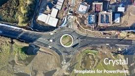  Presentation with roundabout - Audience pleasing presentation theme consisting of roundabout road construction building site backdrop and a coral colored foreground