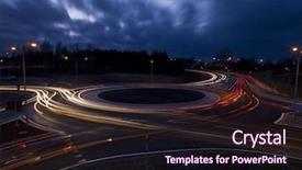  Presentation with roundabout - Presentation theme having traffic roundabout shot with long background and a wine colored foreground