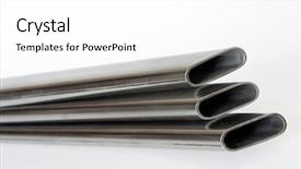  Presentation with welding - PPT layouts with rounded oval welded steel pipes background and a white colored foreground