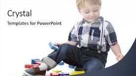  Presentation with colour blocking building blocks - Audience pleasing theme consisting of rounded rectangle - adorable toddler playing with colorful backdrop and a white colored foreground