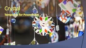  Presentation with wind - Amazing presentation design having rounded rectangle - colorful glass wind chime hanging backdrop and a tawny brown colored foreground
