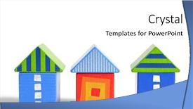  Presentation with wood - Slide deck consisting of rounded rectangle - wood block house background and a white colored foreground