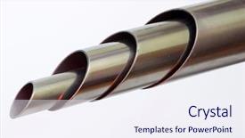  Presentation with welding - Slides enhanced with rounded welded steel pipes background and a sky blue colored foreground