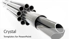  Presentation with welding - Theme having rounded welded steel pipes background and a white colored foreground