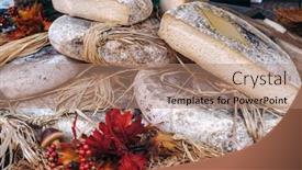  Presentation with italy food - Theme enhanced with rounds-and-pieces-of-artisan background and a coral colored foreground