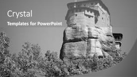  Presentation with cliff - Slide deck featuring rousanou-nunnery-on-the-cliff background and a gray colored foreground