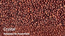  Presentation with sack of coffee beans - Presentation theme enhanced with rouse - background of roasted coffee beans background and a  colored foreground