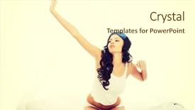  Presentation with stretch - Presentation design having rouse - tired woman waking up background and a  colored foreground