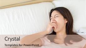  Presentation with being a single woman - Theme featuring rouse - woman yawning and lying background and a coral colored foreground
