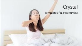 Presentation with bed - Cool new presentation with rouse - woman yawning and sitting backdrop and a  colored foreground