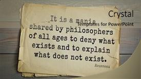  Presentation with enlightenment - PPT layouts with rousseau french philosopher writer thinker background and a mint green colored foreground